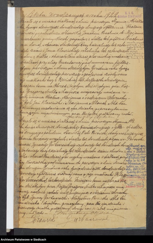 Obraz z jednostki "Akty urodzeń, małżeństw, zgonów"