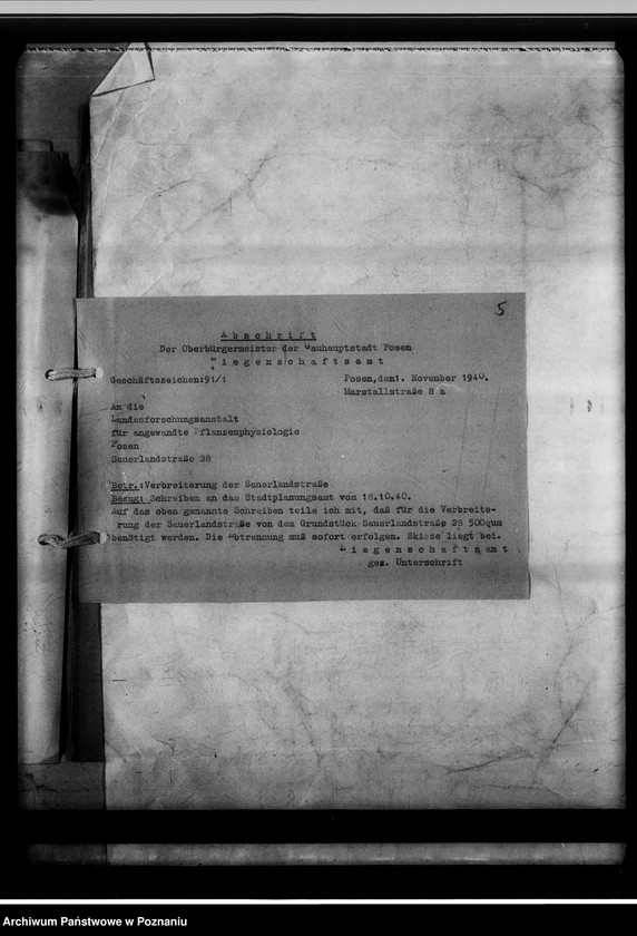 Obraz 9 z jednostki "Gauversuchsanstalt für Pflanzphysiologie Verlegung der Anstalt."