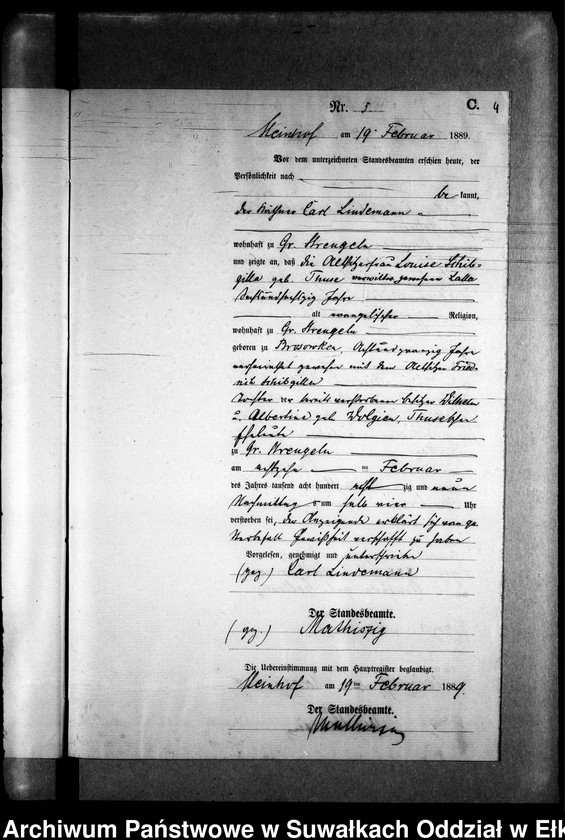 image.from.unit.number "Sterbe-Neben-Register des Preussischen Standes-Amtes Gr. Strengeln Kreis Angerburg"