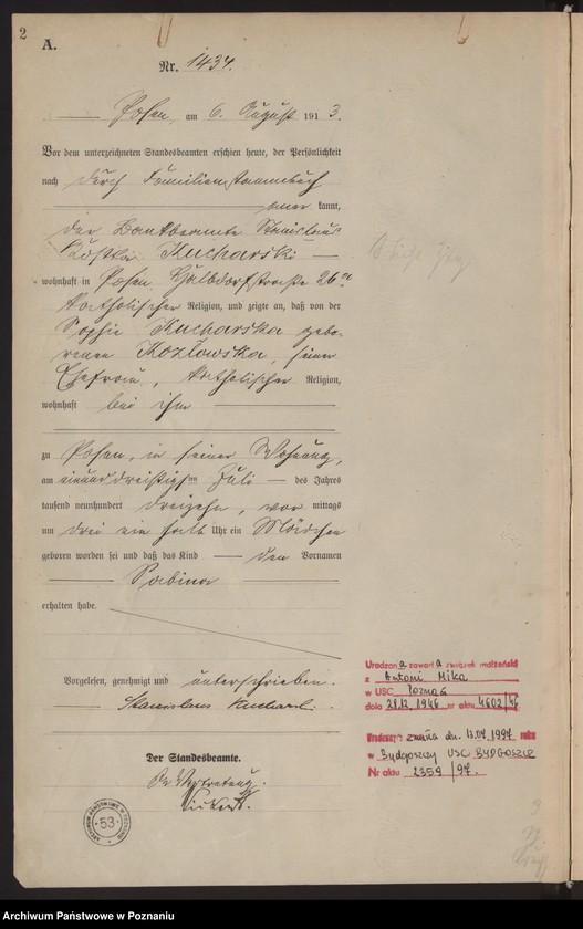 Obraz 4 z jednostki "Księga miejscowa urodzeń tom IV [Rejestr główny urodzeń]"