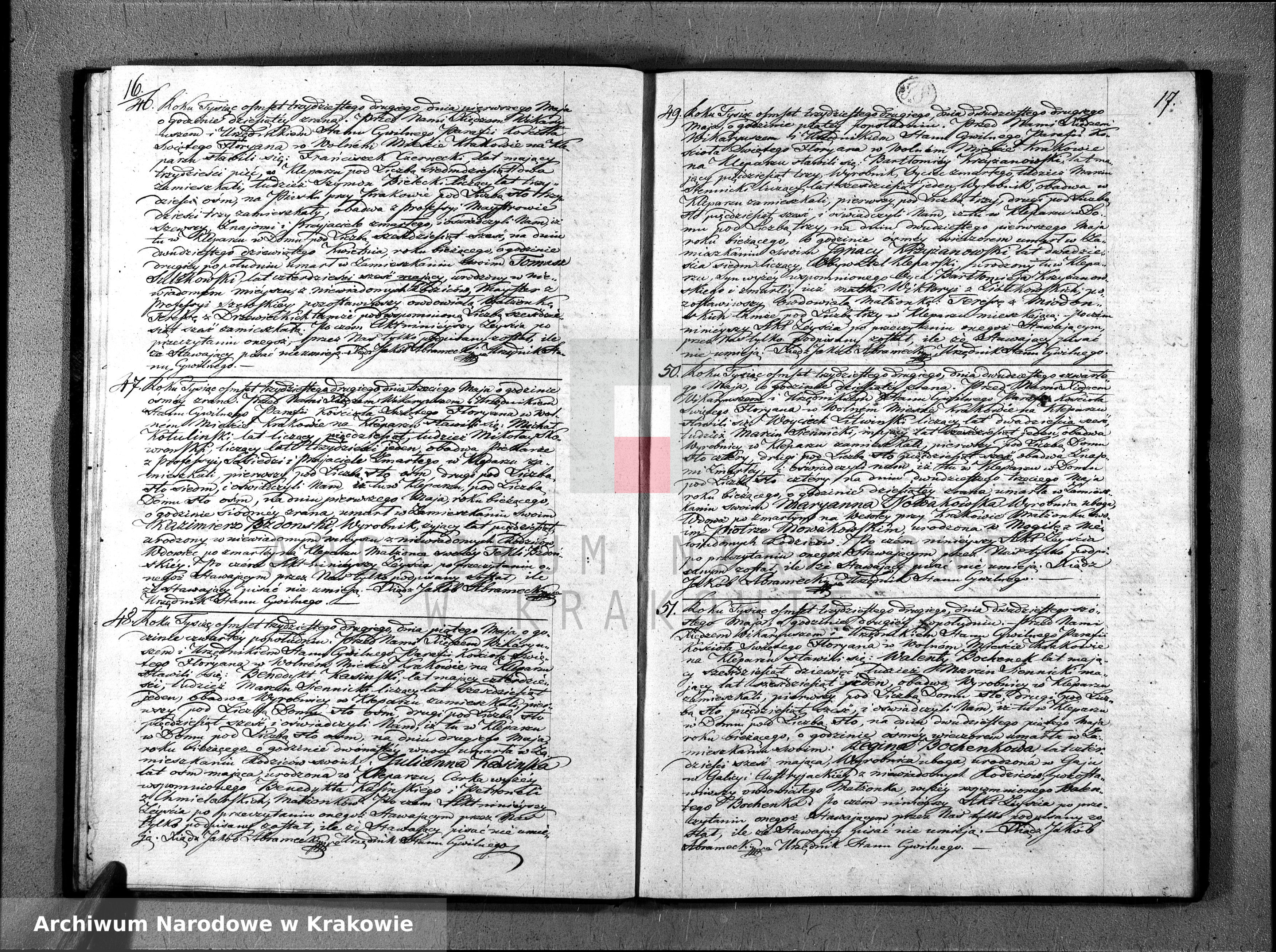 Skan z jednostki: Księga Aktów Zeyścia dla Parafii Sgo Floryana na Rok 1832gi […]