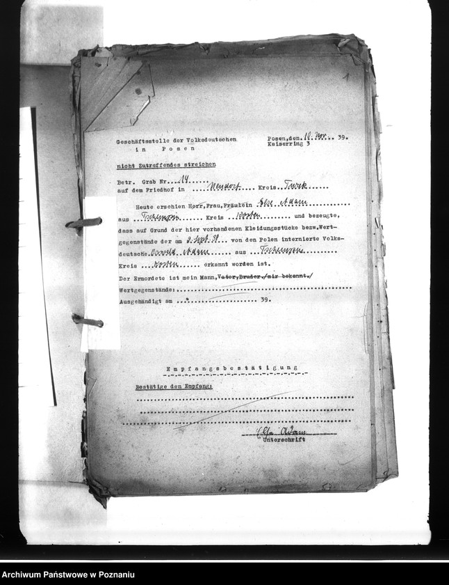 Obraz 5 z jednostki "Wykazy miejscowych Niemców, którzy zginęli w 1939 roku A - P"