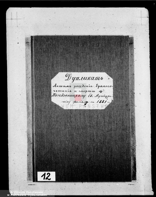 image.from.unit "[Księga duplikat aktów urodzonych, zaślubionych i zmarłych]"