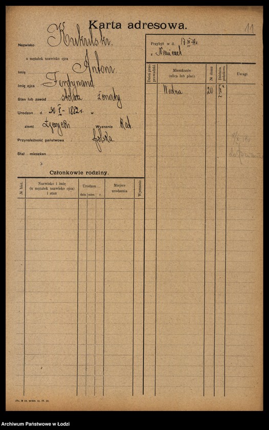 Obraz 13 z jednostki "[Spis ludności Łodzi] Kukulski - Kulik"