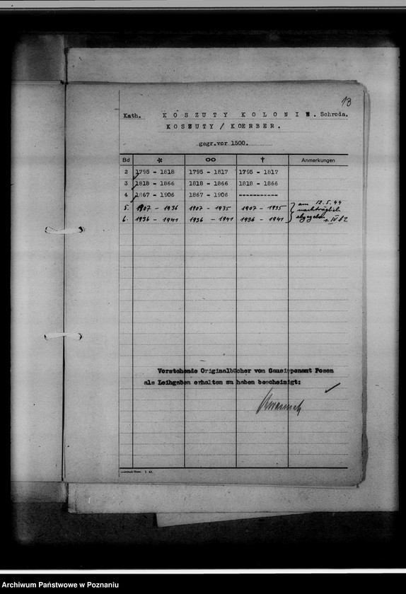 Obraz 17 z jednostki "Bücherverzeichnis betreff: Kreissippenamt Schroda [Środa]"