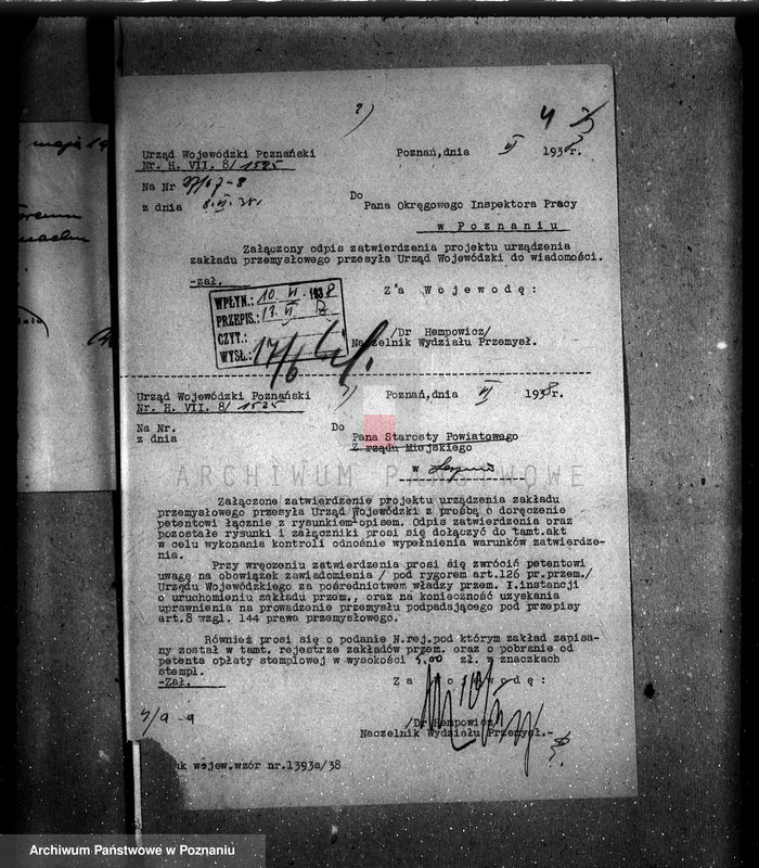 Obraz 8 z jednostki "Zatwierdzenie zakładu przemysłowego /fabryki papy/ w Lesznie, własność R. Łaska"