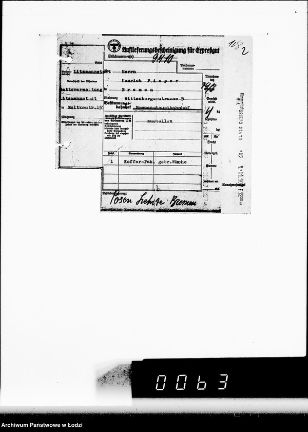 Obraz 6 z jednostki "M. Rechnungen [za dostawy towarów spoza Getta]"