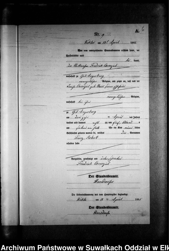 image.from.unit.number "Geburts-Neben-Register des Preussischen Standes-Amtes Kehlen Kreis Angerburg"