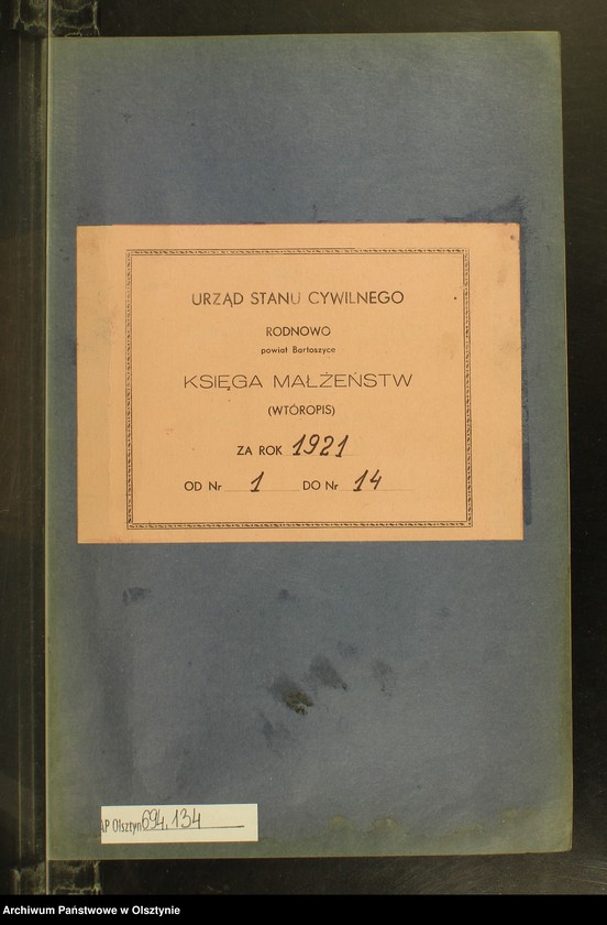 image.from.unit.number "Heiraths-Neben-Register Nr 1 - 14 [ Księga małżeństw - wtóropis ]"