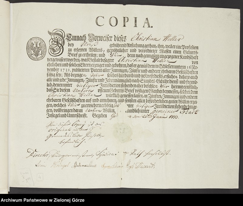 image.from.unit.number "Władze miasta Zielona Góra wystawiają Kristianowi Heller świadectwo prawego urodzenia"