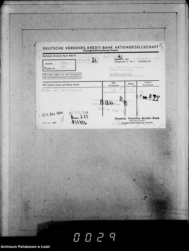 Obraz 7 z jednostki "Deutsche Verkehrs Kredit-Bank Posen."