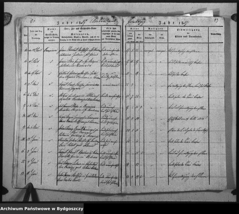 image.from.unit.number "Verzeichniss der Copulirten aus der evangel. Stadt- und Landgemeinde von Inowrazlaw Jahr 1826 bis incl. 1832 [1834]"