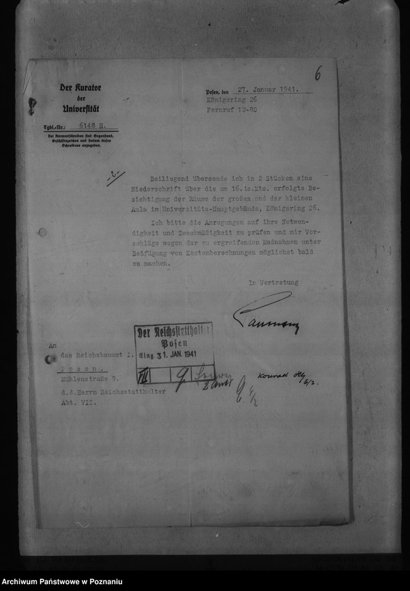 Obraz 10 z jednostki "Bauarbeiten für die Reichsuniversitât Posen"