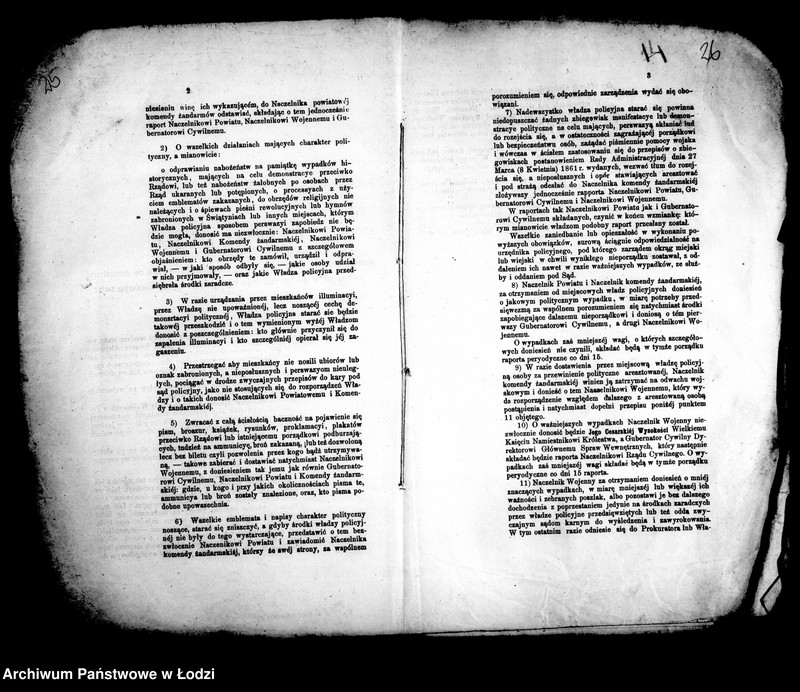 Obraz 18 z jednostki "Akta w przedmiocie urządzeń policyjnych i korespondencji w wypadkach krajowych"