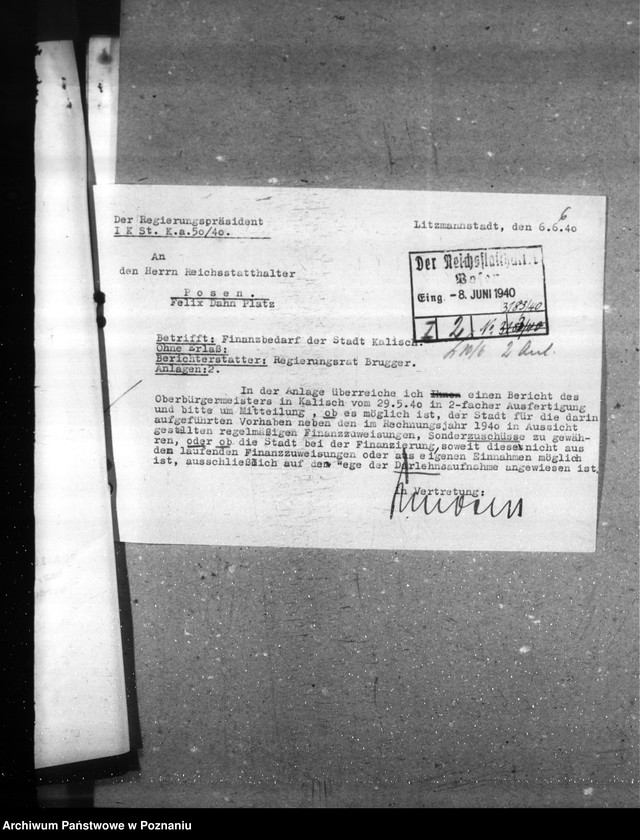 Obraz 10 z jednostki "Finanzbedarf der Stadt Kalisch. Bürgerschaft für Darlehen an abgebrannte Volksdeutsche. Melirationsdauerkredit"