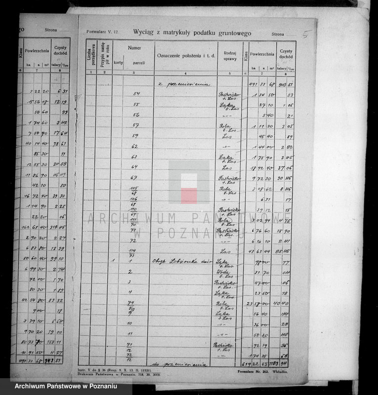 Obraz 9 z jednostki "Rejestr wyłączeń z art. 4 i 5 ustawy o wykonaniu reformy rolnej majątku Łobżenice"