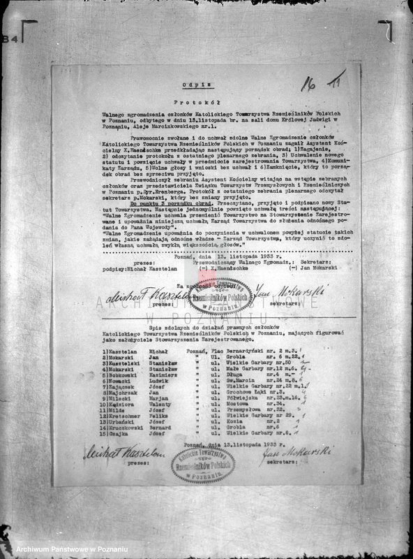 Obraz 20 z jednostki "/Katolickie Towarzystwo Rzemieślników Polskich w Poznaniu/"