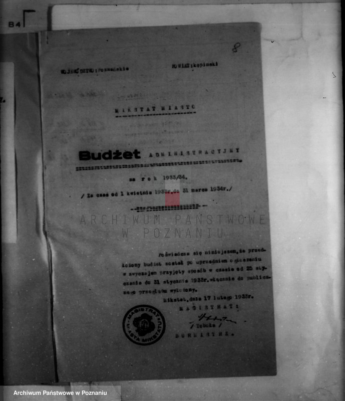 Obraz 12 z jednostki "/Sprawy budżetowe miasta Mikstatu/"