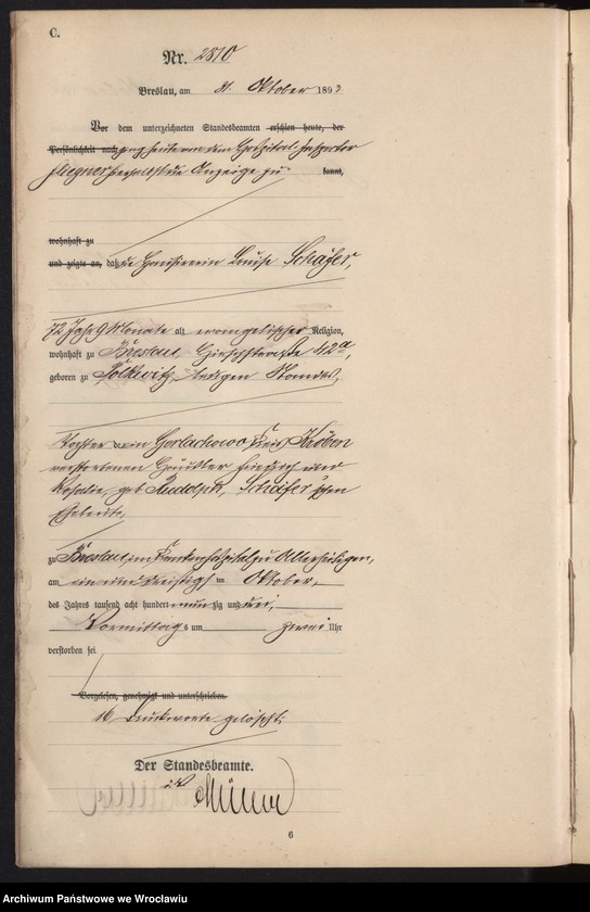 image.from.unit.number "Sterbe-Haupt-Register Breslau I 1893 Band 8"