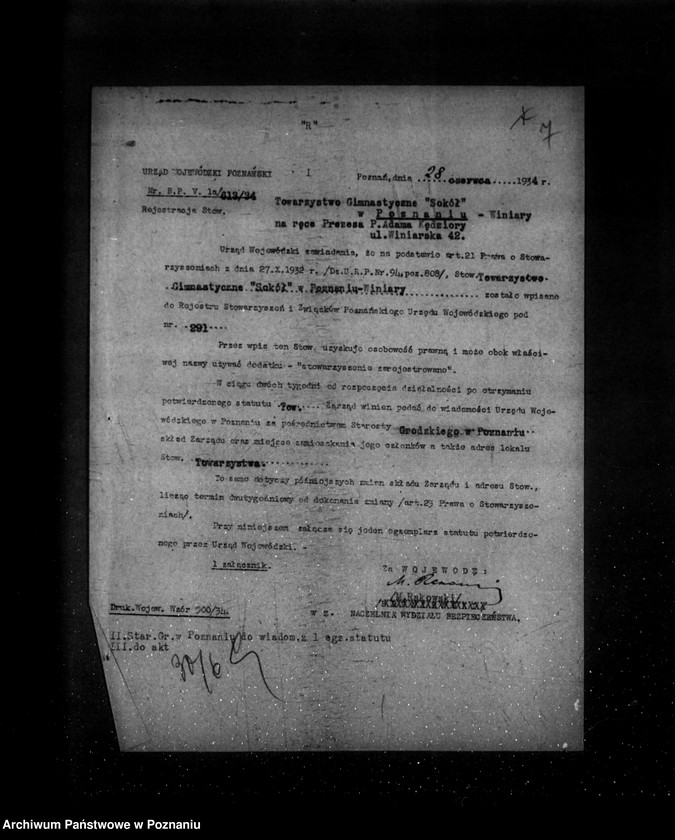 Obraz 11 z jednostki "/Towarzystwo Gimnastyczne Sokół w Poznaniu Winiary - rejestracja/"