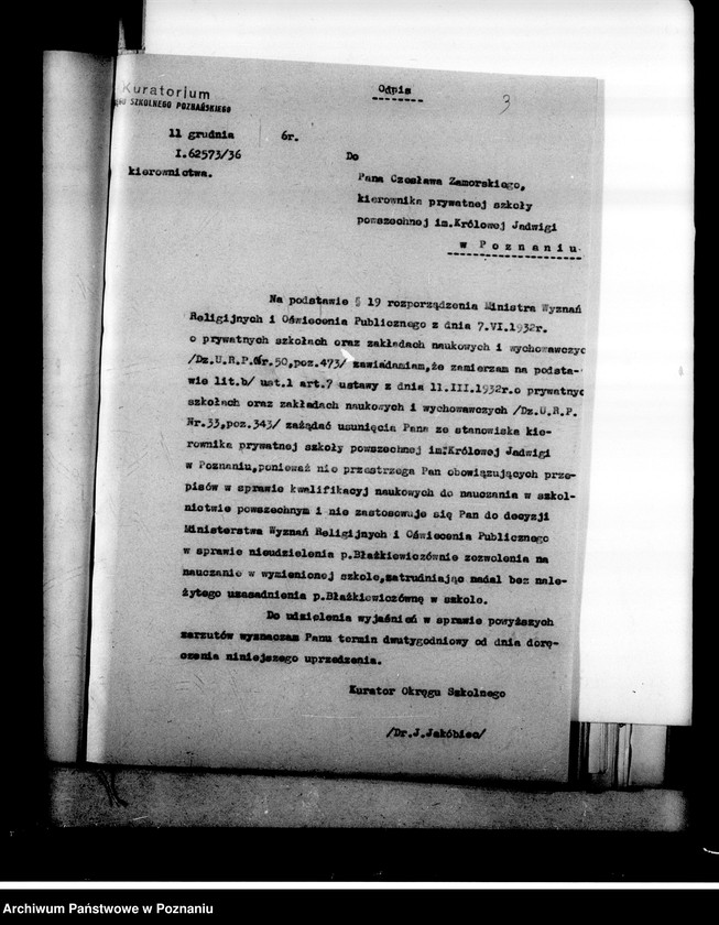 Obraz 7 z jednostki "Prywatna Szkoła Powszechna Sokolnickiej imienia Królowej Jadwigi w Poznaniu"