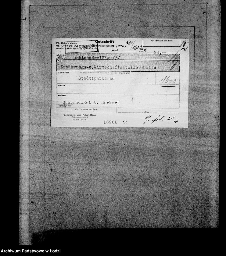 Obraz 6 z jednostki "Bankkonto nr 1600"