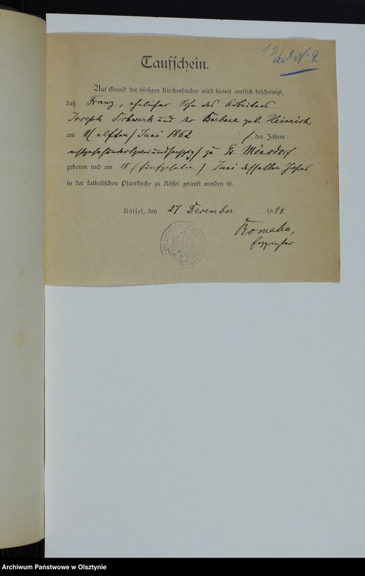 image.from.unit.number "Beläge zum Heiraths-Register"