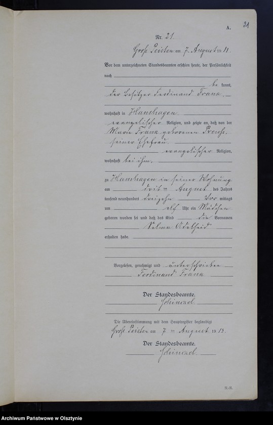 image.from.unit.number "Geburts-Neben-Register Nr 1 - 38 [Księga urodzeń- wtóropis ]"