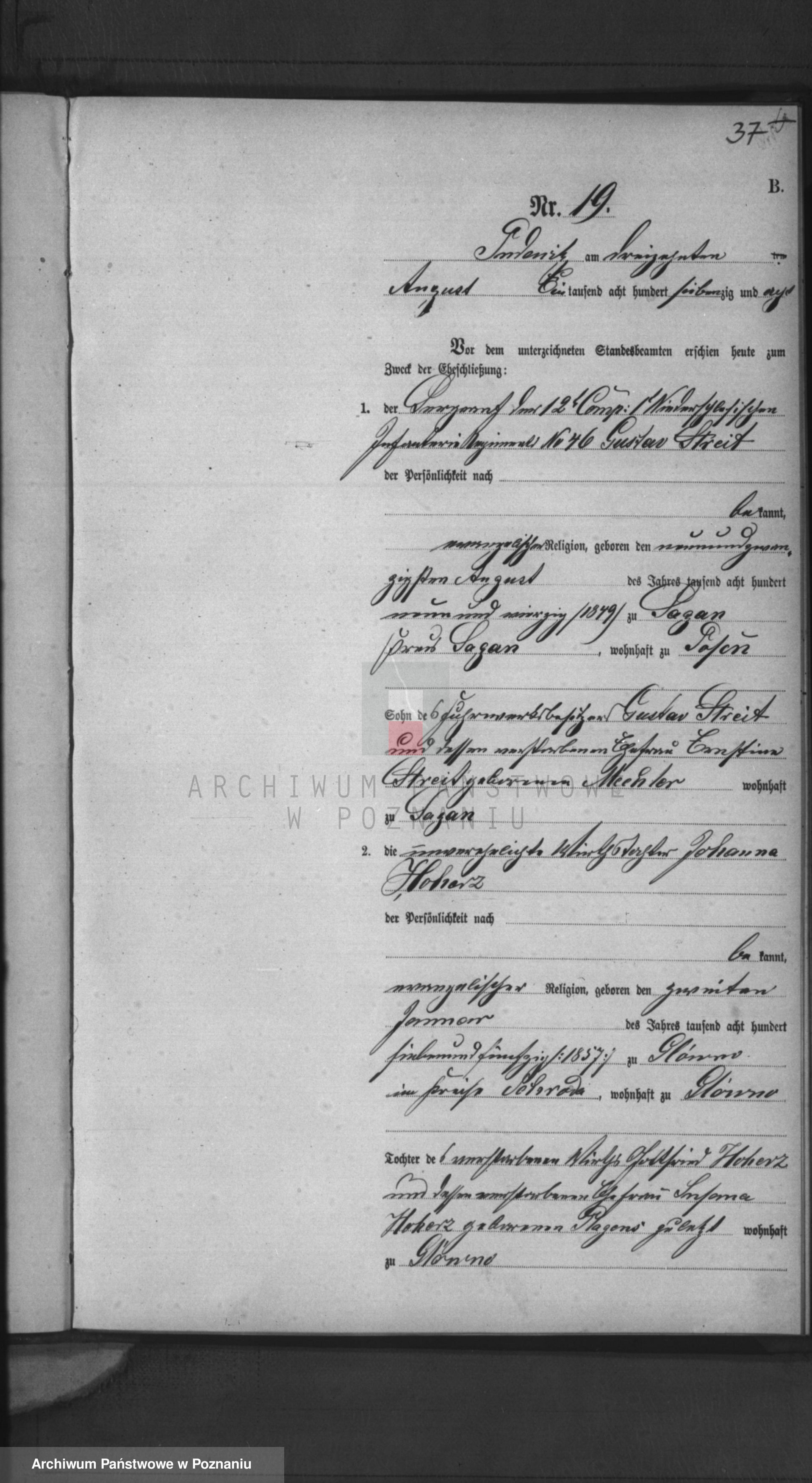 Skan z jednostki: Księga małżeństw