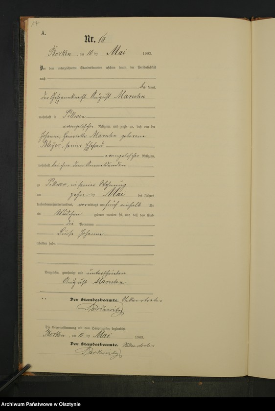 Obraz 19 z jednostki "Geburts-Neben-Register Nr 1 - 48"
