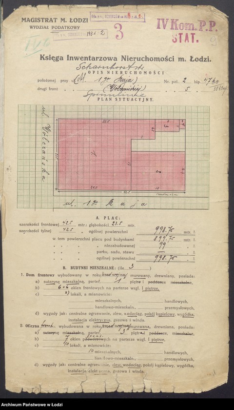 image.from.unit.number "Księga inwentarzowa nieruchomości m. Łodzi al. 1 Maja"
