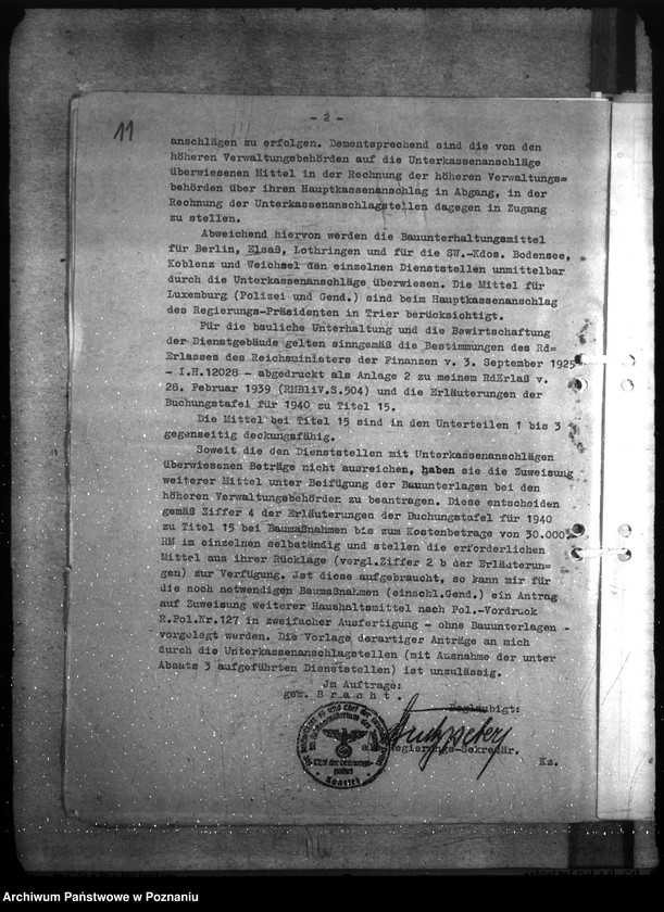 Obraz 15 z jednostki "Haushalt Polizei und Gendarmerie - Unterhaltung der Dienstgebäude des Reichshaushaltes der Polizei a) Erlasse, b) Schriftwechsel"