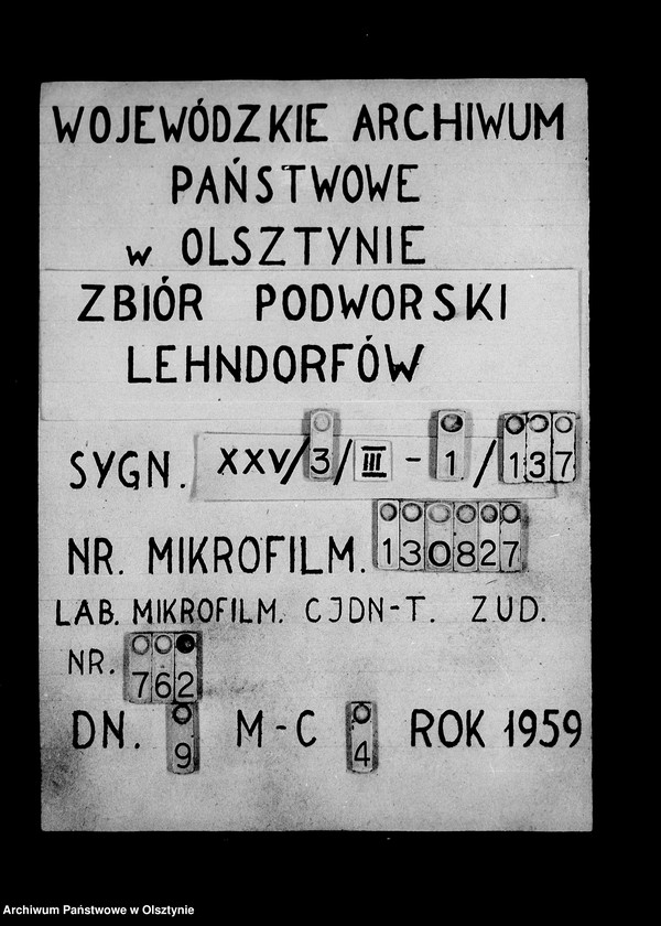 image.from.unit.number "Kosten- Anschlag zum Neubau eines Insthauses auf dem Pachtgute Serwillen, Kr. Rastenburg."