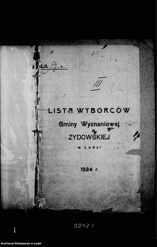 Obraz 5 z jednostki "Lista wyborców Gminy Wyznaniowej Żydowskiej w Łodzi 1924 r. lit. G"