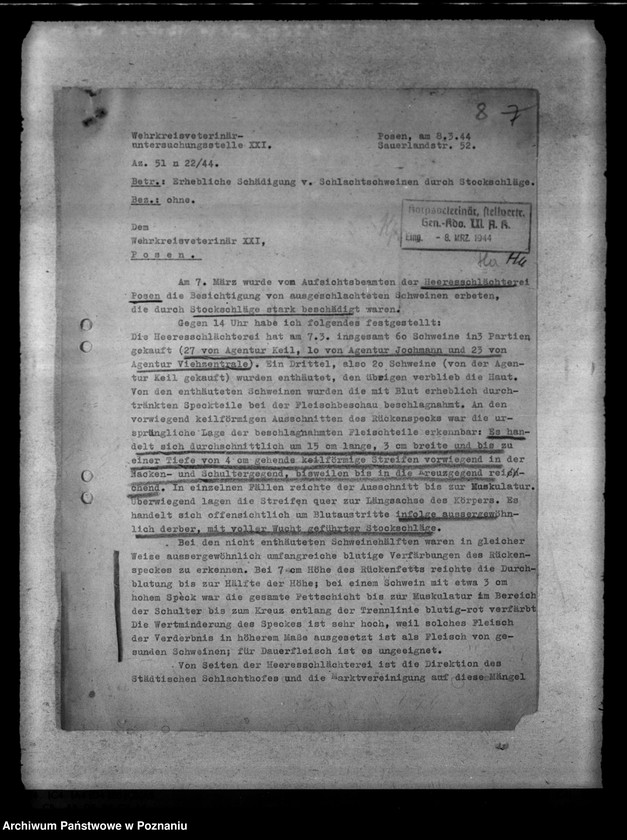 image.from.unit.number "Behandlung von Schlachtvieh. Tierschutz. Wissenschaftliche Versuche an lebenden Tieren"