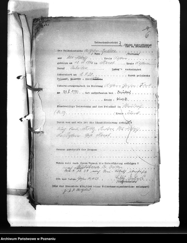 Obraz 10 z jednostki "Wykazy miejscowych Niemców, którzy zginęli w 1939 roku A - P"