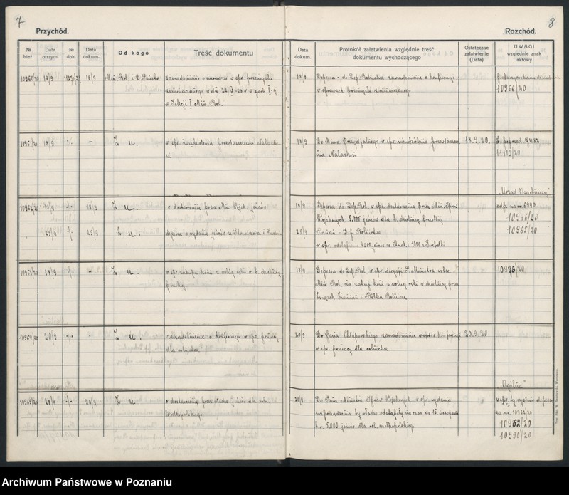Obraz 7 z jednostki "Dziennik główny rok 1920"