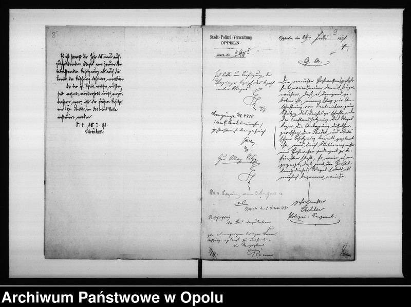 Obraz 10 z jednostki "Acta des Magistrats zu Oppeln betreffend Verbreiterung des sogen[annten] Wasserwegs von der Kräuterei bis zum Vogtsdorf Halbendorfer Kreise Vol: I"