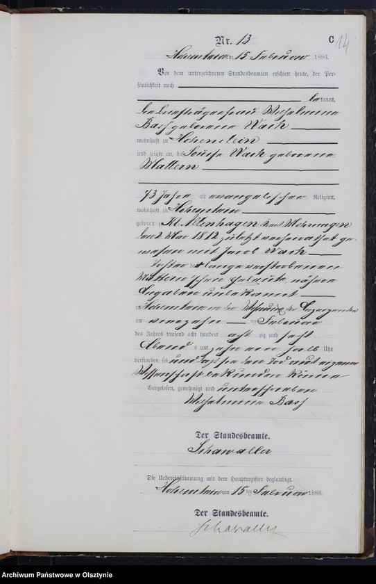 image.from.unit.number "Sterbe-Neben-Register Nr 1 - 73"