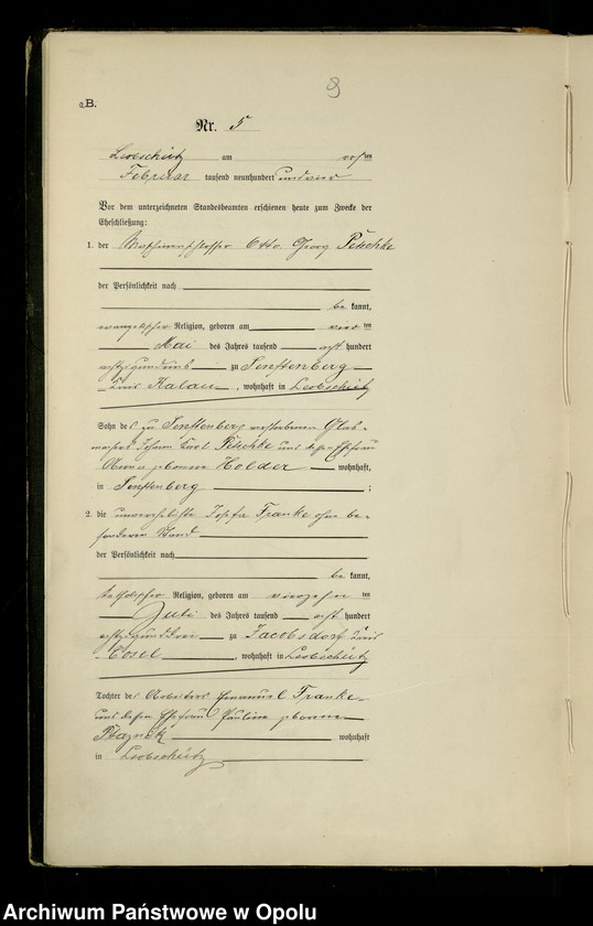 image.from.unit.number "Heiraths-Haupt-Register Standesamts Leobschütz pro 1904"