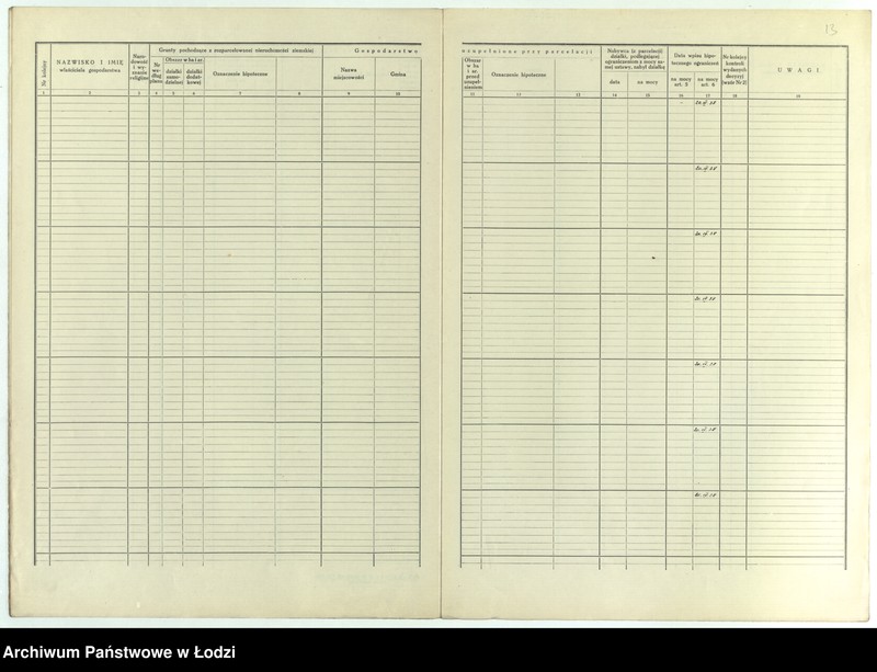 Obraz 16 z jednostki "Wykazy gospod. Nr. 1 pow. brzeziński"