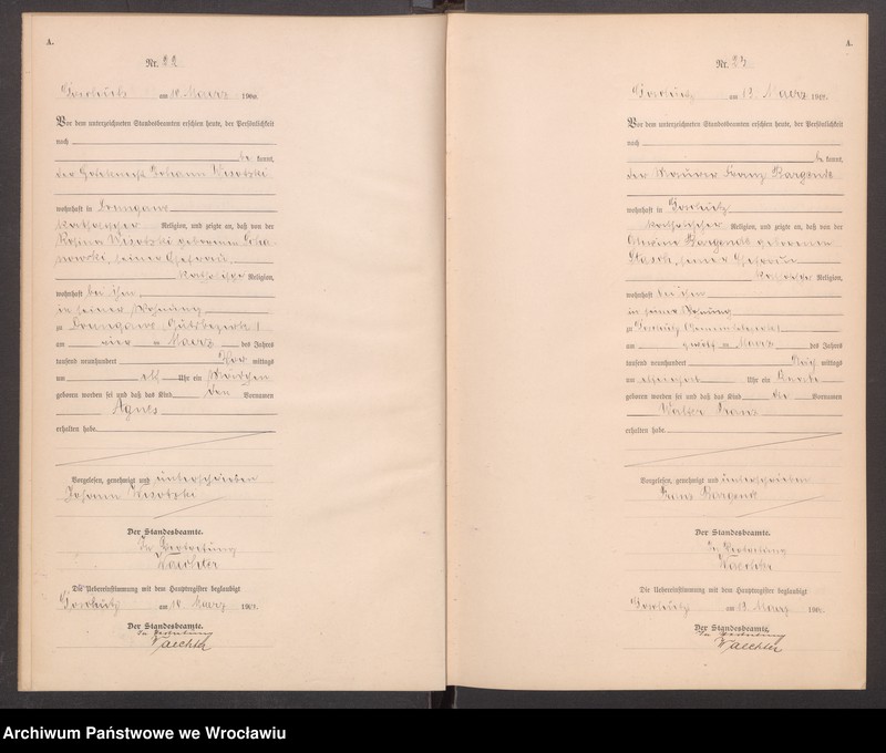 image.from.unit.number "księga urodzeń Urzędu Stanu Cywilnego w Goszczu (Goschütz) 1900"