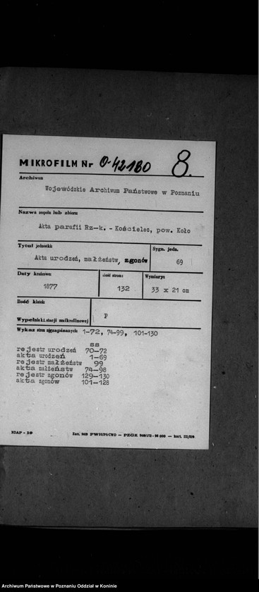 Obraz 2 z jednostki "Księga urodzeń, małżeństw, zgonów"