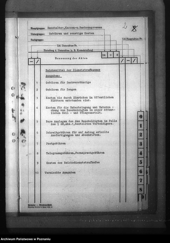 Obraz 6 z jednostki "Aktenplan der Dienststrafkammer"