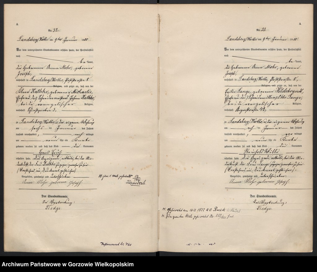 Obraz 20 z jednostki "Geburts Register"