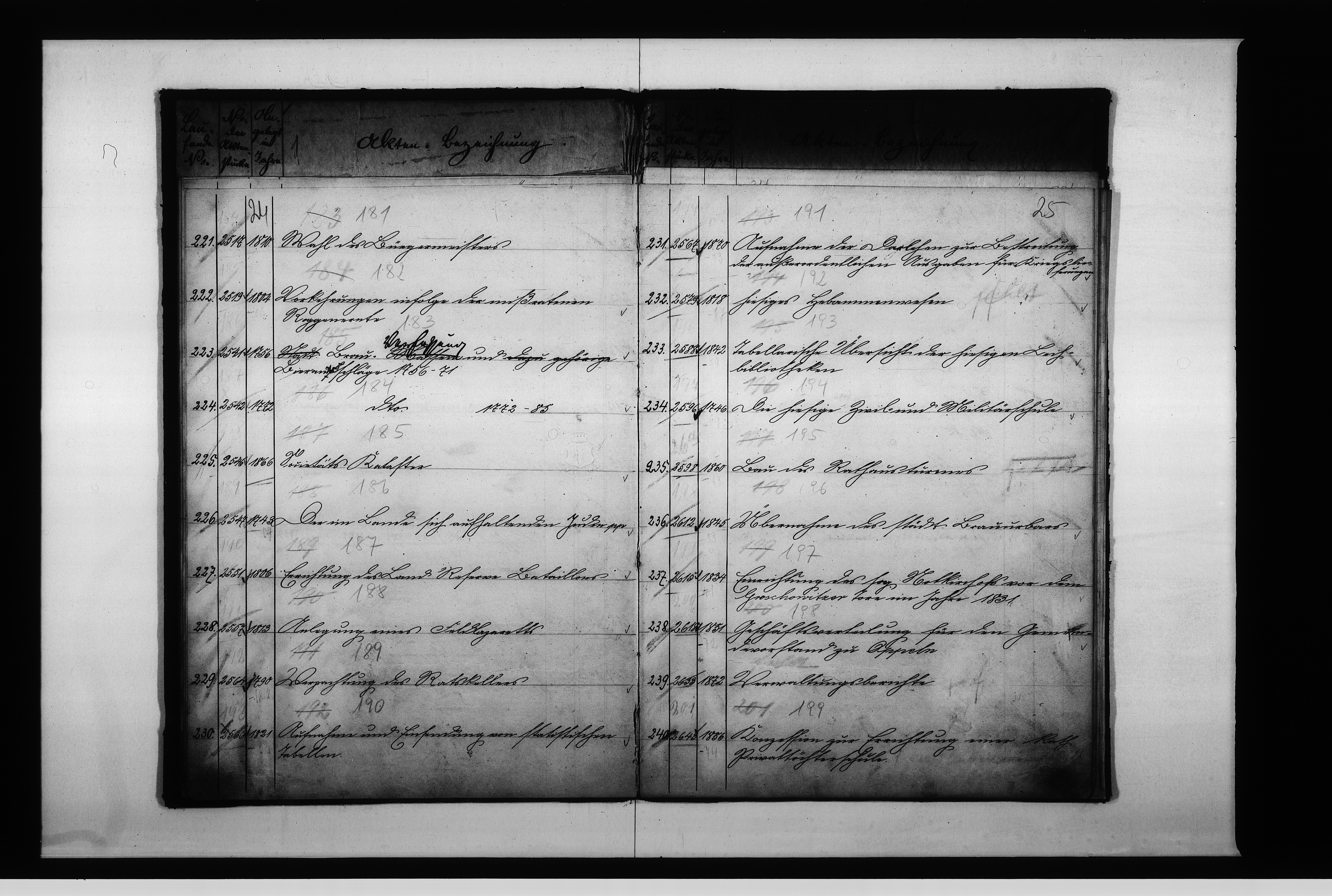 Obraz 17 z jednostki "Verzeichniss II über diejenigen Acten welche zur dauernden Aufbewahrung hiers[elbst] bestimmt worden sind Kammer V"