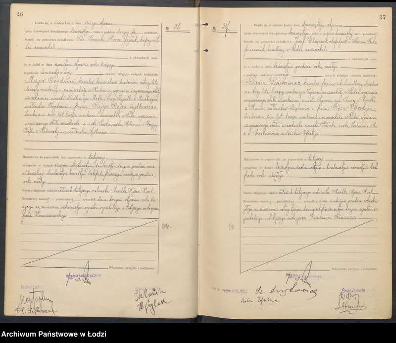 Obraz 16 z jednostki "Akta małżeństw od numeru 1 do numeru 600"
