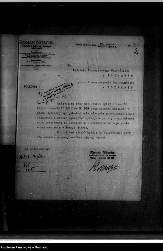 image.from.unit.number "Tartak parowy R. Nitsche w Boruji Starej powiat wolsztyński nr woj. kotła 4552"