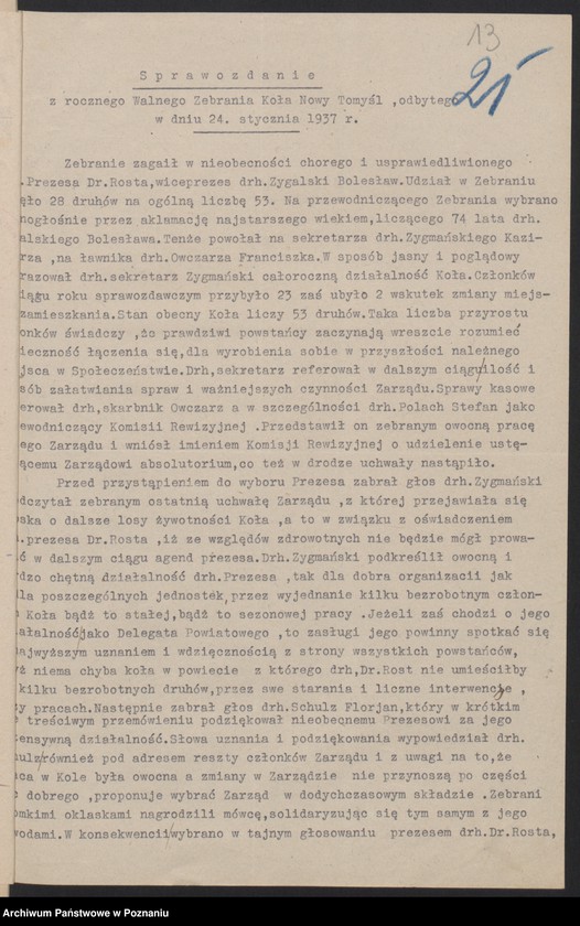 Obraz 16 z jednostki "Nowy Tomyśl - akta koła."