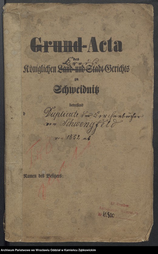 image.from.unit.number "Amtsgericht Schweidnitz Duplicate der Kirchenbücher zu Schwengfeld"